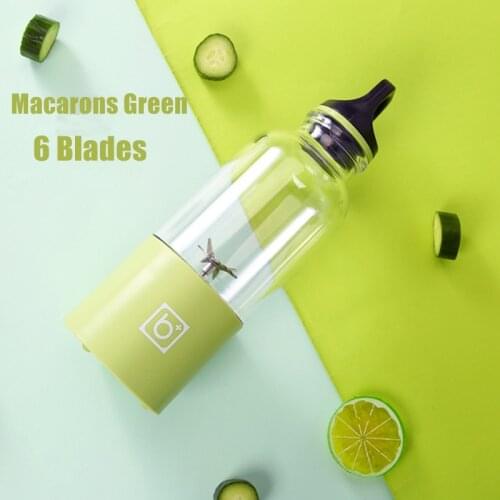 500ml 6 blades portable blender juicer machine mixer electric mini usb food processor juicer smoothie blender cup maker juice