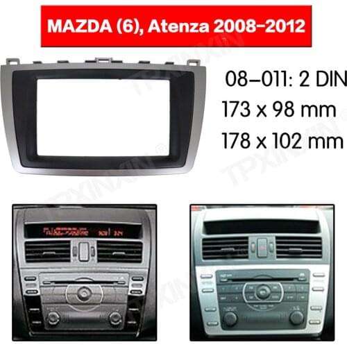 Car radio Frame Panel Auto Radio Stereo Fascia For Mazda 6/Atenza 2008-2012 Dash Plate Facia Panel Mount Trim Kits Frame Adapter