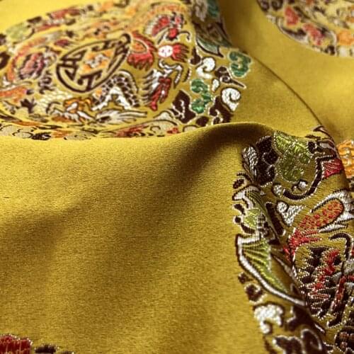 Free Shipping 1.5*1m Chinese Ancient Costume Jacquard Brocade Cloth Baby Clothes Kimono Cos Silk Satin Sewing Damask Rich Fabric