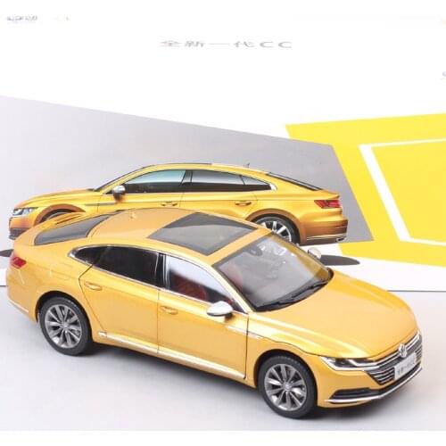 Boys 1/18 Scale Big Vw CC Passat New CC Car Metal Auto Souvenir Diecasts & Toy Vehicle Model For Collection Hobby Gold Coupe