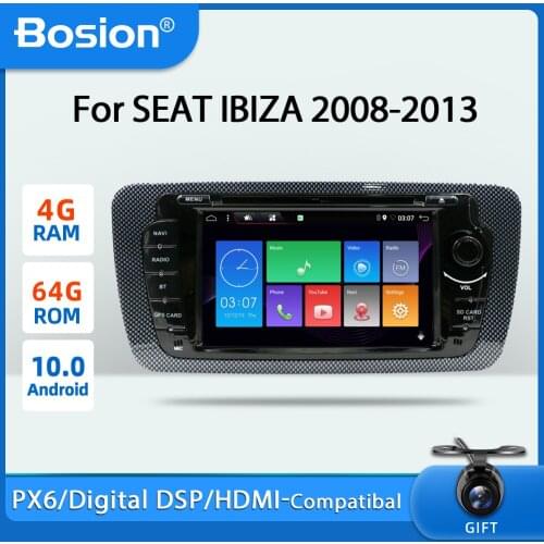 Bosion PX6 4G+64G Android 10 2 Din CAR DVD For Volkswagen SEAT IBIZA 2008-2013 WIFI BT DAB+ 3/4G SWC mirre link GPS navigation