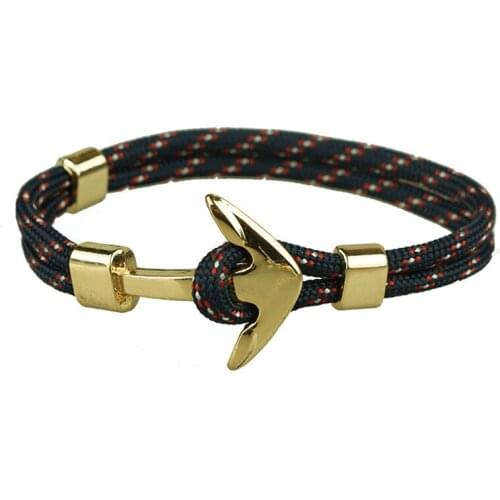Rope Gold Anchor Bracelet Rope Bracelet for Women Men Boy Girl