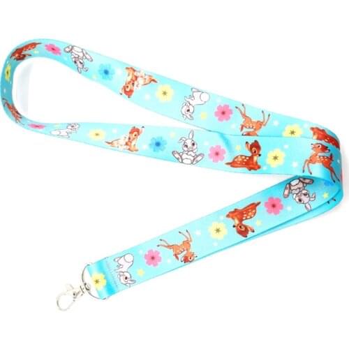 New cartoon Fawn rabbit Neck Strap Lanyards Badge Holder Rope Pendant Key Chain Accessorie