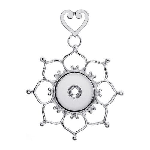 High Quality Snap Jewelry Stainless Steel Flower Pendant 18mm Snap Pendant Fit Button Necklace