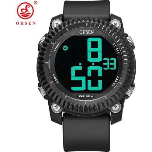 Fashion Men Watches Men Led Digital Watches Big Numbers Watches Men 5bar Waterproof Rubber Watches Men Relogios Masculino OHSEN