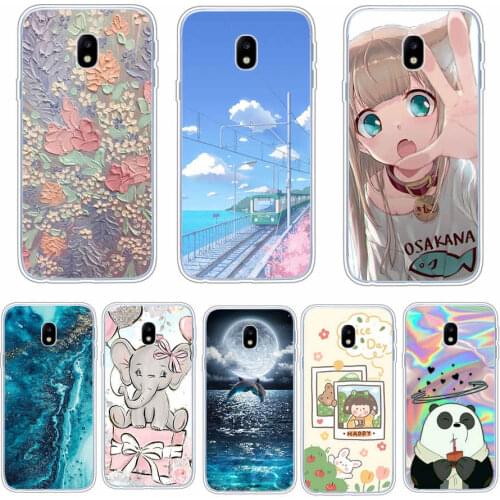 Phone Case For Samsung Galaxy j3 2017 bag Soft TPU silicon shell for Samsung j 3 2017 j330 back cover bumper cat