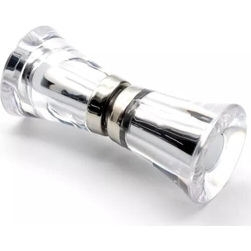Shower room handle bathroom push pull glass door handle plastic transparent wine cup single hole handle(XYLS-001)