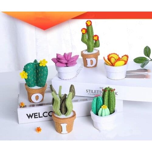 Mini Succulent Plant Felt Non-Woven DIY Handmade Material Bag For Childrens Toys