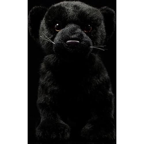 Simulation Standing Black Leopard Panther Plush Toy Cute Panthera pardus fusca Doll Soft Animal Model Children Gift Original