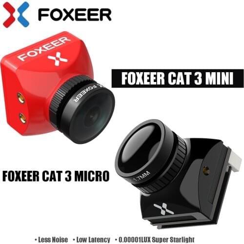 Foxeer Mini/Micro Cat 3 Camera Low Noise Latency 0.00001Lux Super Starlight PAL/NTSC FPV Camera For RC Drone 4k Quadcopter Toys