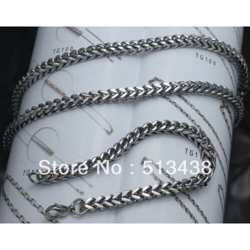 6mm great mens jewelry set Stainless Steel figaro chain 60cm necklace&22cm bracelet,High quality jewelry