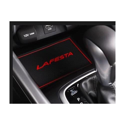 Car Interior Door Mat Cup Pads Non-Slip Mat For LAFESTA 2020 Red Letter