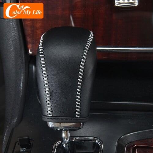 Leather Car Gear Knobs Covers for Toyota Crown 2010 - 2018 AT Shift Knob Collars Protection Cover Accessories