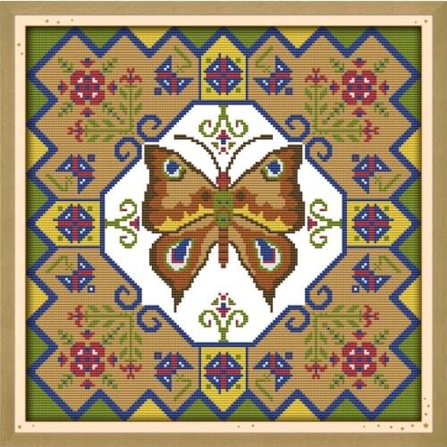 Beautiful butterfly Printed Canvas Cross Stitch Kit Decore 11CT Fabric 14CT Canvas DMC Embroidery Needlework Cross-stitch set
