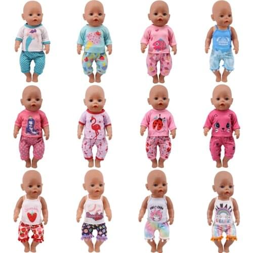 Doll Clothes Mermaid Flamingo Two Piece Suit Accessories For 18 Inch American&43Cm Baby New Born,Baby Birthday Festival Gift