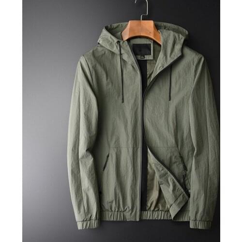 Male Jacket Autumn New Waist Contraction Design Hoodies Mens And Coats Hight Quality Green Slim Fit Man Jackets