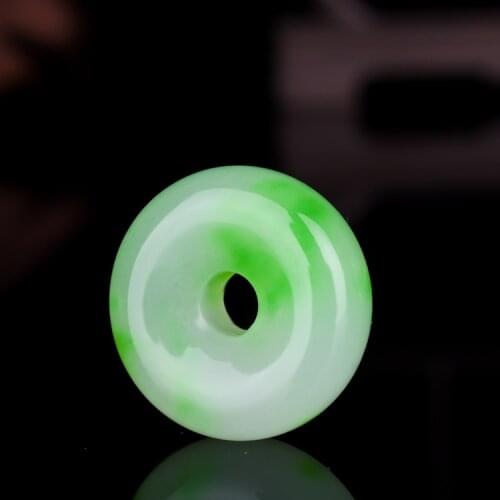 Natural Myanmar jade Hand-Carved green jade pendant necklace women round jade necklaces pendants jadeite jade jewelry