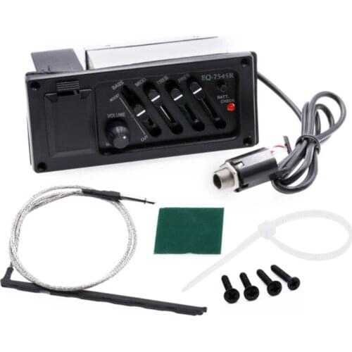 New 4-Band EQ Equalizer Piezo Pickup for EQ-7545R Pre-Amp Acoustic Guitar Preamp Amplifier Tuner
