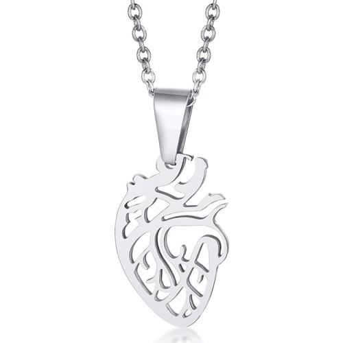 Simple ins style stainless steel hollow heart pendant ladies personality small jewelry N00791