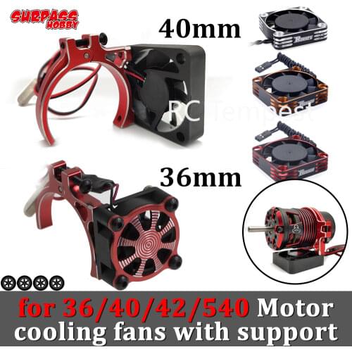 Surpass Hobby Rc Cooling Fan 40mm 30mm 42mm 36mm Cool Fans Metal Heat Sink Support Cover for 1/10 Rc Motor 540 4068 3650 4268
