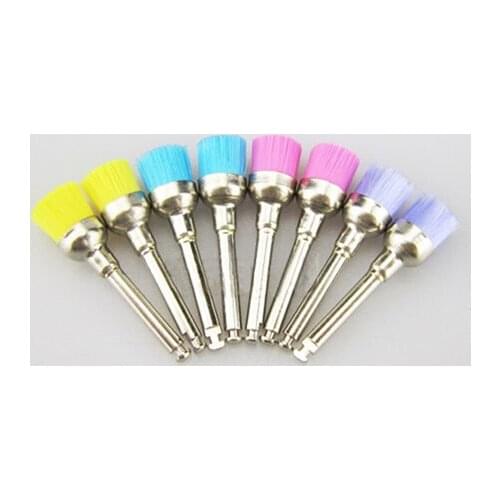30pcs/bag Dental Lab Materials Colorful Nylon Latch Flat Polishing Prophy Cup Polisher Brushes Dentist Products