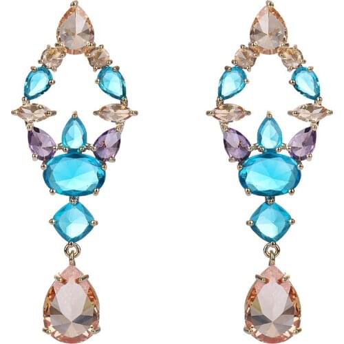 2021 New Cubic Zircon Earrings for Wedding, Crystals Earring for Bride, Women Girl Gift CE11046