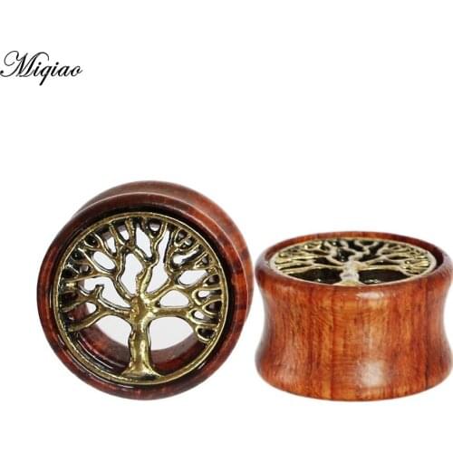 Miqiao 1pcs Hot Selling Peaceful Tree Ear Auricle Large Root Alloy Ear Expander Ear Piercing Jewelry ear plug