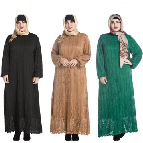 Womens clothing muslim dresses muslim gown loose dresses L-7XL plus size womens dresses muslim LACE clothing 5246