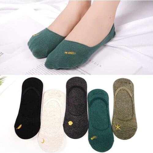 Ankle Boat Women Cotton Socks Solid Color Girls Fashion Invisible Non-slip Cotton Socks Women Low Cut Socks Short Hosiery