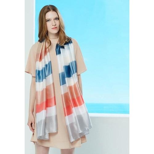 2017 Fashion Women Silk Scarf Digital Luxury Brand Woman Scarves Fashion Shawl & Wrap Luxury Long Soft Foulard Print hijab