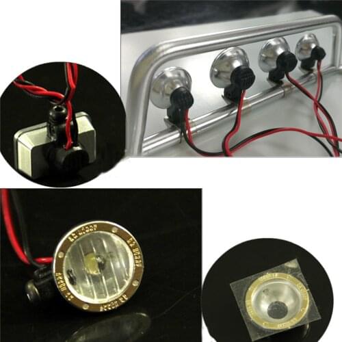 1pcs Metal Etching Spotlight DIY LED HeadLight for 1/14 Tamiya RC Tractor Truck Accessories Parts