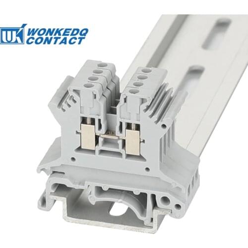 DIN Rail Screw Terminal Block 10Pcs UK-1.5N Universal Class Connector Wire Connector Block Terminal Contact Blocks