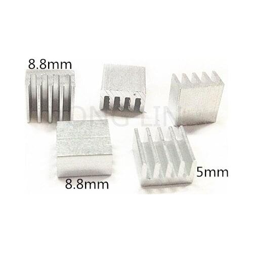 100Pcs ic heatsink Lot 8.8x8.8x5mm aluminum radiator cooler radiator, electronic chip IC heat sink, small heat sink