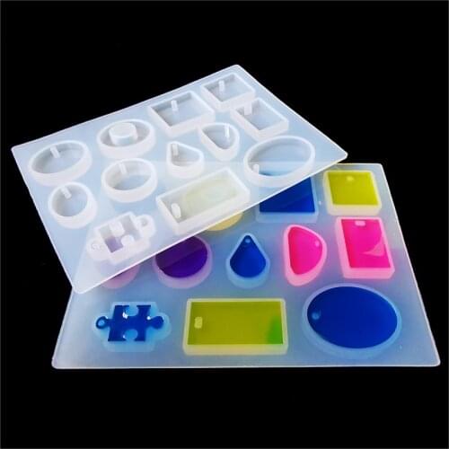 12 Designs Transparent Silicone Mold Necklace Pendant uv Resin Molds Jewelry Making DIY Hand Craft resin mould for Jewelry