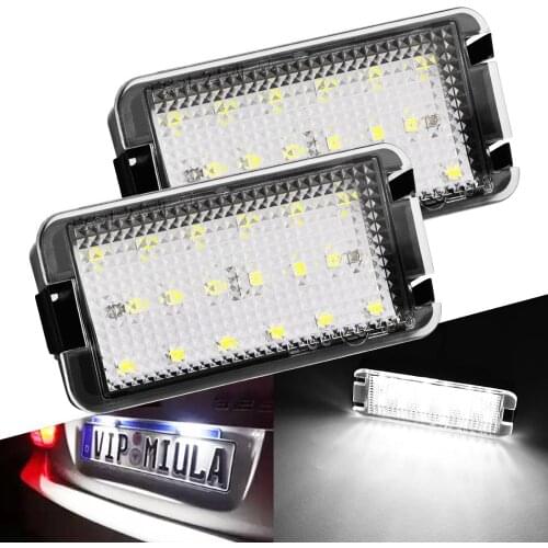 2pcs Error Free Led License Plate Light for Seat Altea Arosa Ibiza 6L Cordoba MK2 MK1 Leon Toledo 6000K White License Plate Lamp