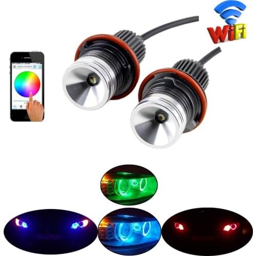 24W wifi RGB LED Angel Eyes 12V canbus LED marker halo ring bulb for BMW E60 E61 E63 E64 87 X3 E39 E53 E65 E66 No O.B.C Error