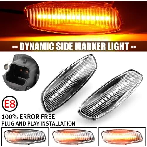 2X LED Car Dynamic Turn Signal Light Side Marker Lamp Blinker Amber For Citroen C4 Picasso C3 C5 DS4 Peugeot 308 207 3008 5008