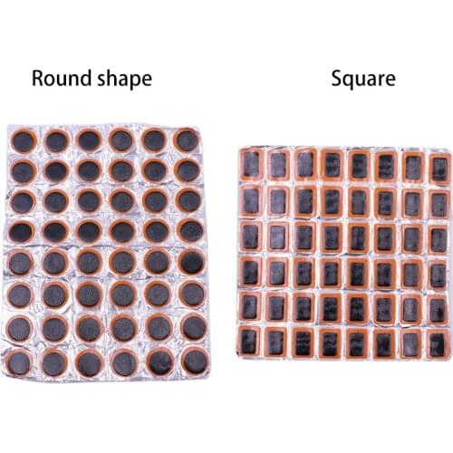 48PCS 25mm Round/Square Rubber Bicycle Tire Patch Cycle Repair Tools Cycling Bike Tire Tyre Inner Tube Puncture Repair Tool