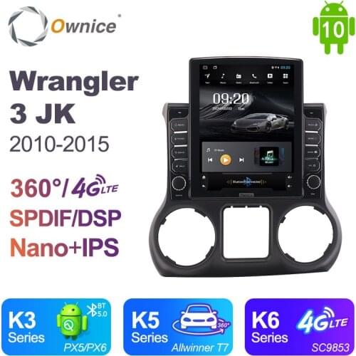 For Jeep Wrangler 3 JK 2010 2012 2015 Ownice Android 10.0 Car Radio GPS 2 Din Auto Audio System Stereo Player 4G LTE Tesla Style