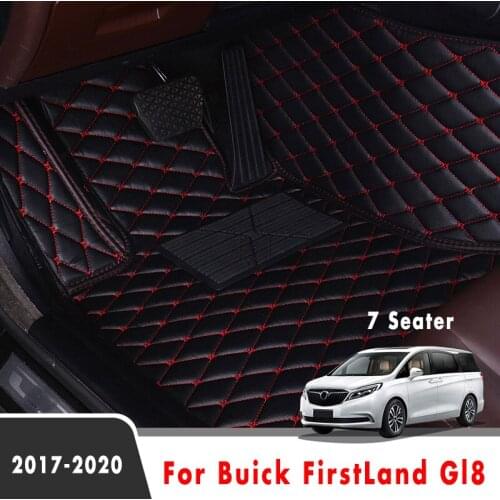 Car Floor Mats For Buick FirstLand Gl8 2020 2019 2018 2017 7 Seats Artificial Leather Carpet Custom Styling Interior Accessories