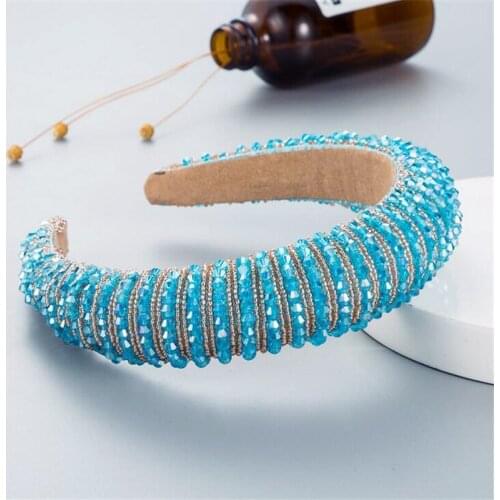 Baroque Headdress Fashion Rhinestone Padded Sponge Headbands Girls Tiaras Hairband Hair Jewelry Head Accessories