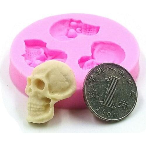 DIY Skeleton Head Skull Silicone Mold Styling Candy Jelly Mould Fondant Halloween Cake Decorating Pastry Baking Tools F0604