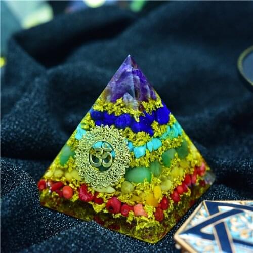 Elite Original 7 Chakra Orgone Pyramid Energy Generator Amethyst Crystal Natrual Stone Reiki Emf Protection For Chakra Healing
