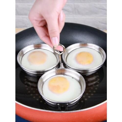 Poached Egg Mold 304 Stainless Steel Love Fried Steam Eggs Model round Boiled Egg Breakfast Tool