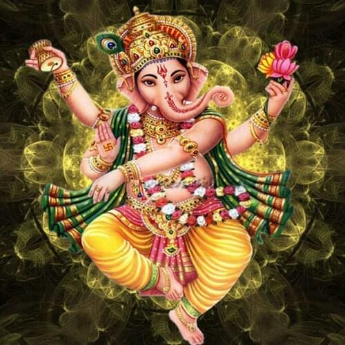 Full square / round diamond painting elephant god diy 5d diamond art religious resin rhinestone mosaic canvas cross embroidery