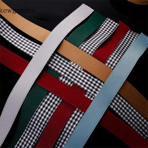 Kewgarden Wholesale 40mm 25mm Plaid Satin Ribbons Handmade Tape DIY Hairbow Brooch Ribbon Accessories Packing Webbing 50 Yards