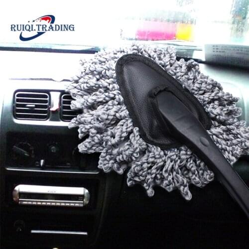 Multifunctional Car Duster Cleaning Dirt Dust Clean Brush Dusting Tool Mop Gray Automobile Cleaning Detailing Care Accessories