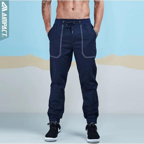 Aimpact 2018 Men Casual Pants Fashion Chino Jogger Pant Man Cotton Fitted Trace Twill Pant Male Straight Tapered Trousers AM5010