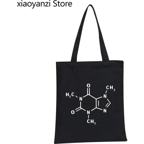 The Big Bang Theory Shoulder Bags Caffeine Molecular Formula Sheldon Handbag Novelty Swag Eco Reusable Eco Shopping Bag SL0474