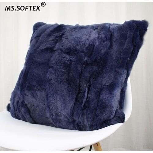 MS.Softex Rex Rabbit Fur Pillowcase Patchwork Real Rabbit Skin Pillow Cushion Soft Cushion Cover Genuine Fur homes FREE SHIPPING